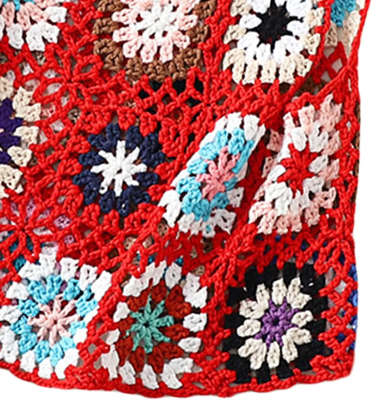 Crochet Tops Women Y2k Knit Vest Tank Top Knitted Daisy Camisole Hollow Out Crochet Crop Tops Summer Clothes