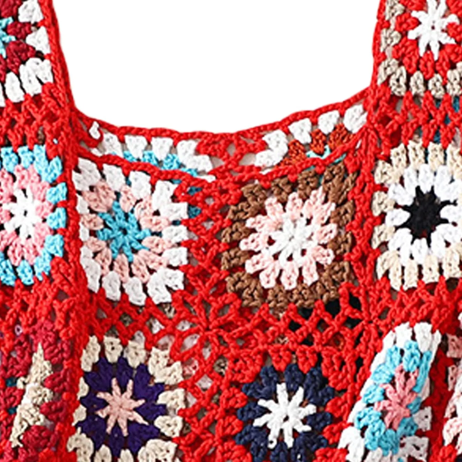 Crochet Tops Women Y2k Knit Vest Tank Top Knitted Daisy Camisole Hollow Out Crochet Crop Tops Summer Clothes