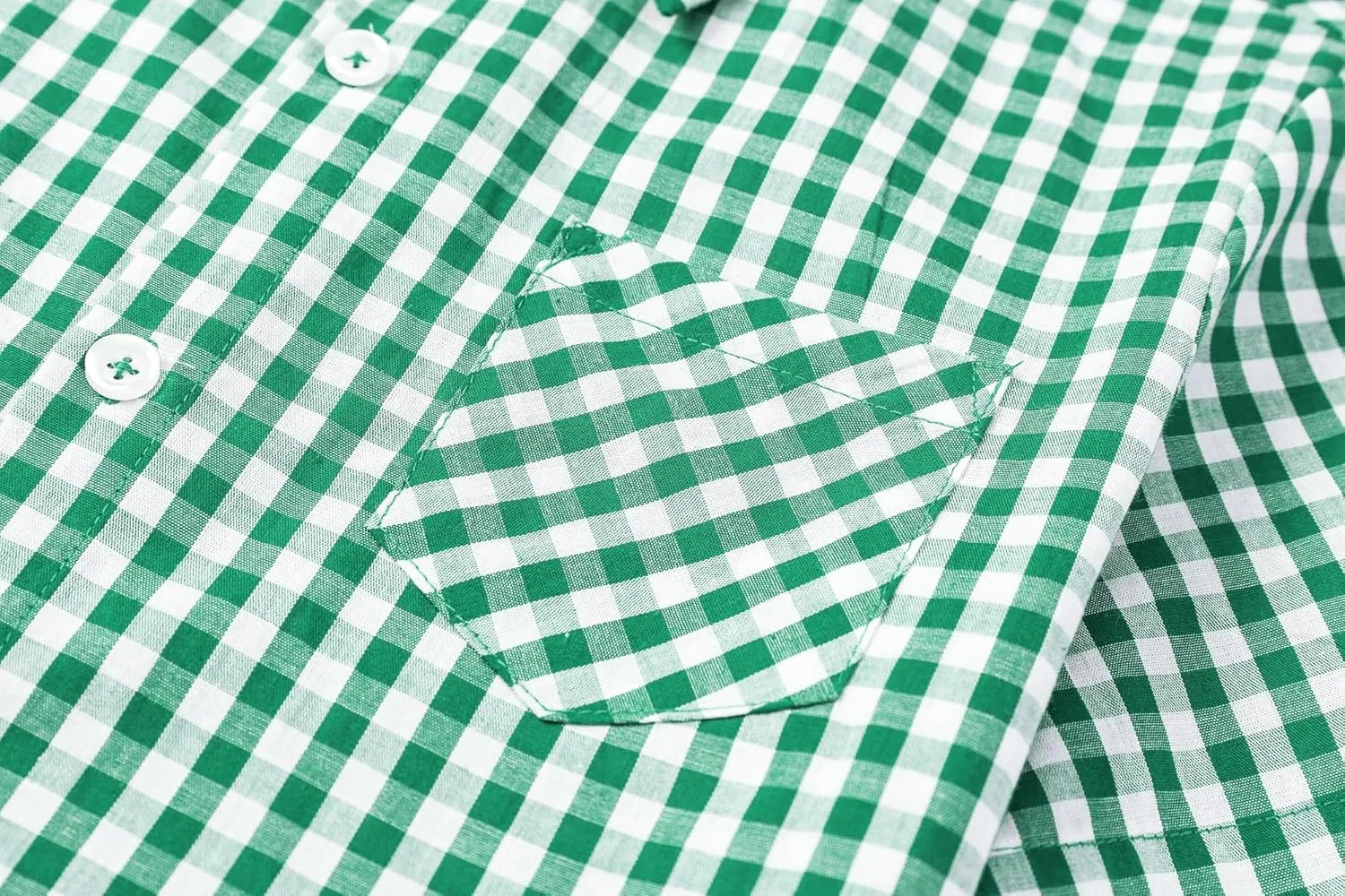 Cromoncent Boys and Mens Summer Plaid Shirt Casual Short Sleeve Button Down Shirts