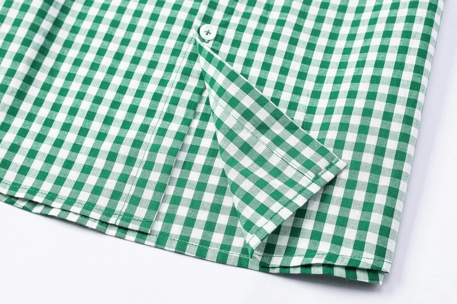 Cromoncent Boys and Mens Summer Plaid Shirt Casual Short Sleeve Button Down Shirts