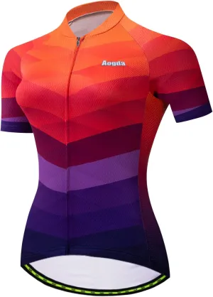 Cycling Jersey Women Aogda Bike Shirts Team Bicycle Clothing Ladies Biking Tops Tights