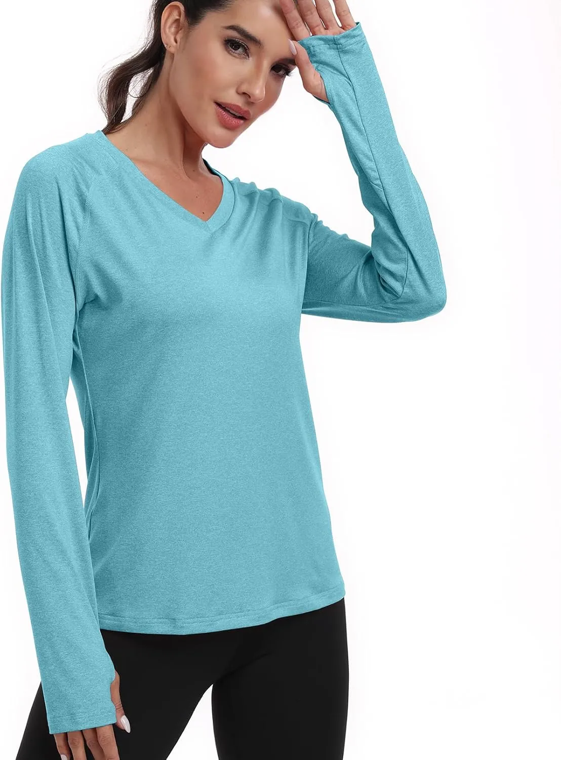 DAYOUNG Womens UPF 50  UV Sun Protection Running Hiking Outdoors Performance Long Sleeve Hoody T-Shirt