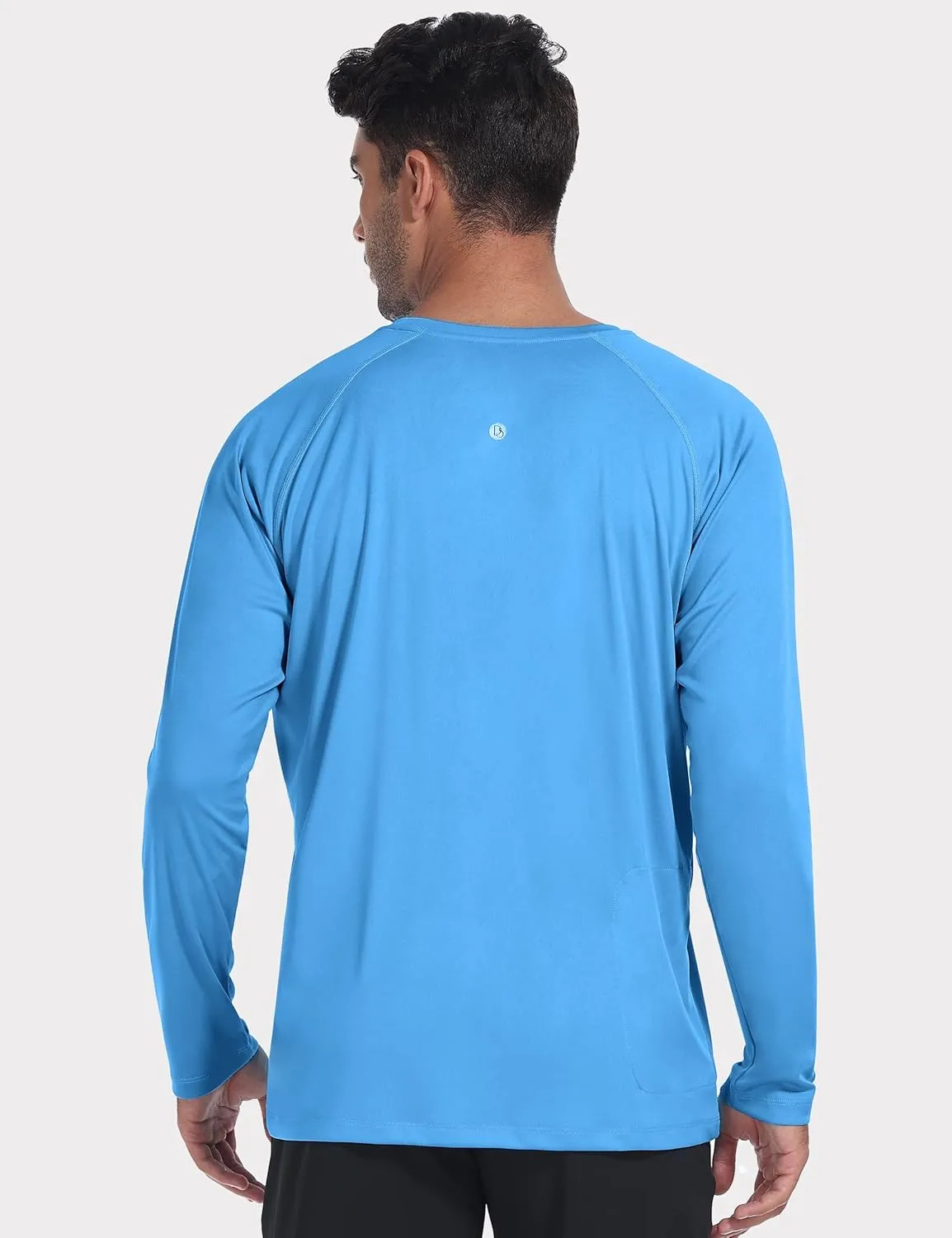 Desol UPF 50  Rash Guard for Men with Pocket Swim Shirts, Quick Dry Long Sleeve UV Protection Fishing Surfing Beach T-Shirt