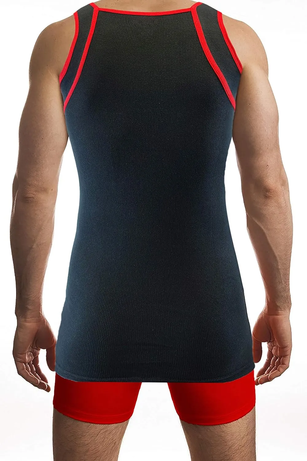 Different Touch 2 Pack Men's Tank Tops Square Cut Muscle Rib A-Shirts