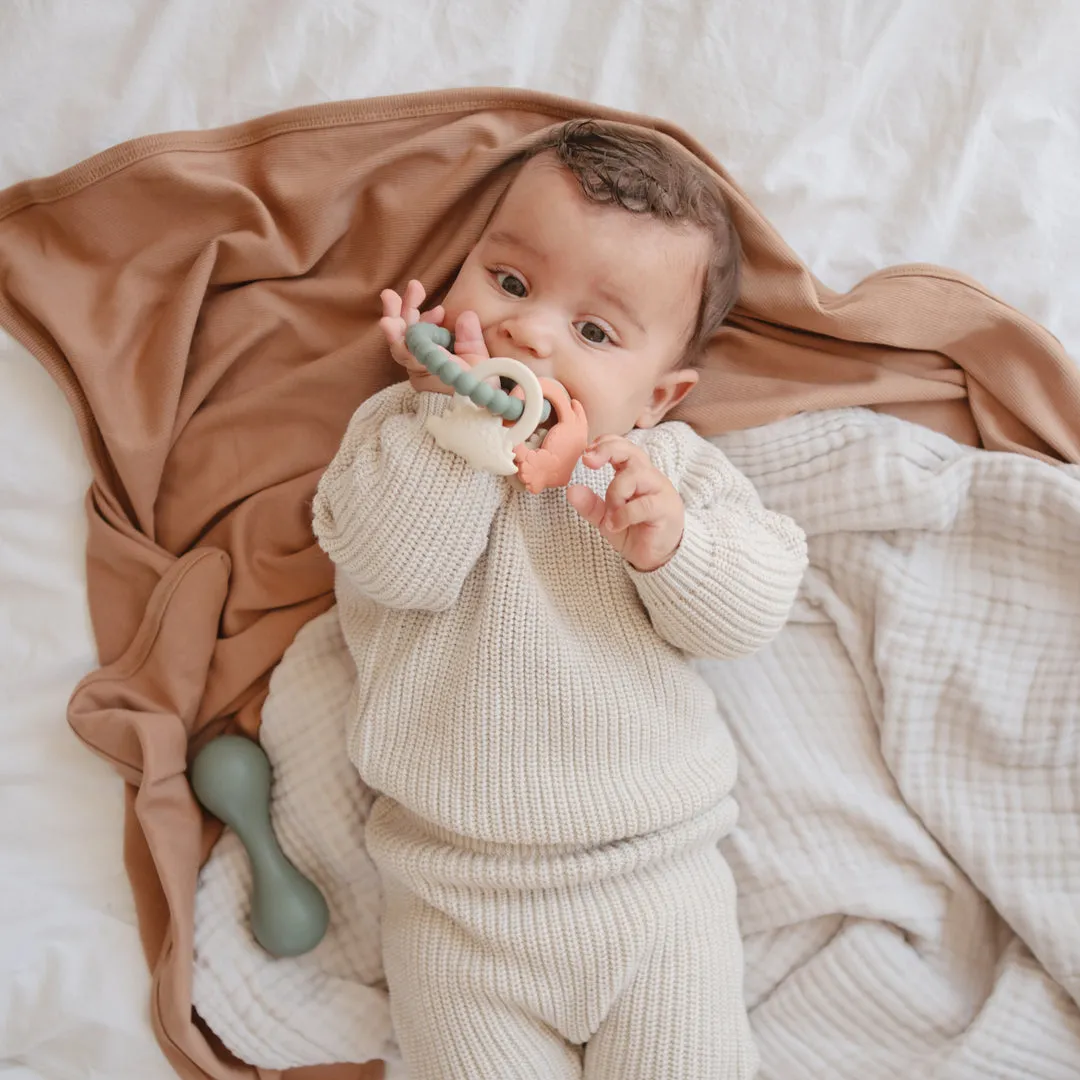Dino Teething Ring by Mushie & Co