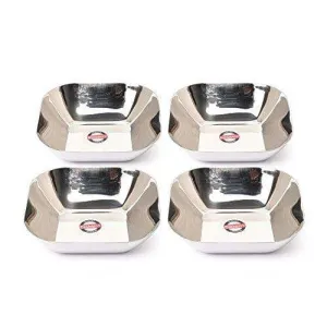 Embassy French Serving Bowl, Size 2, 500 ml, 15.7 cms (Pack of 4, Stainless Steel)
