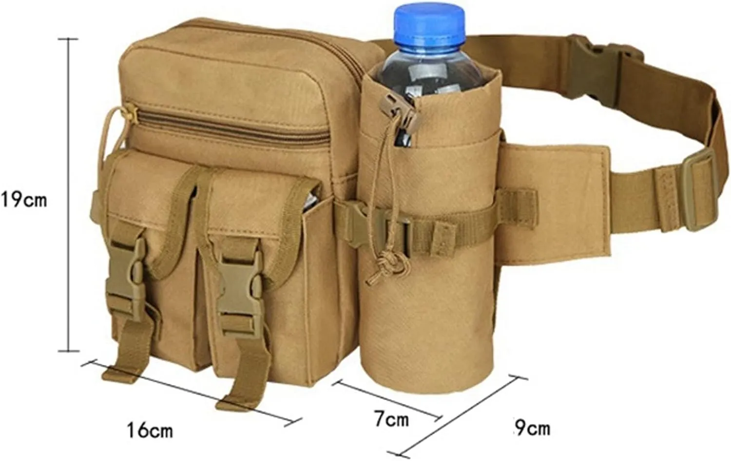 Fanny Pack Men's Belt Bag Nylon Mountaineering Water Bottle Mobile Phone Bag Outdoor Sports Mountaineering Camping Belt Bags (C)