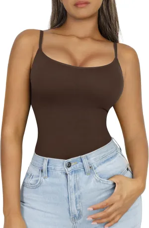 FeelinGirl Compression Cami for Women Tummy Control Camisole with Padded Bras Scoop Neck Shapewear Tank Tops