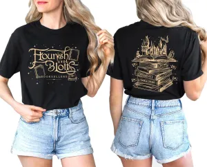 Flourish and Blotts Shirt Magical Shirts for Women Book Tshirt Wizard Costume Clothes