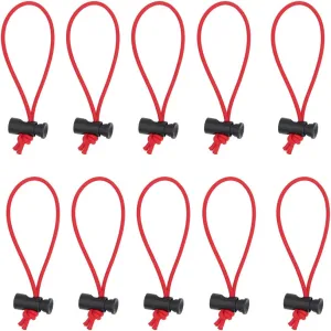 Foto&Tech Multipurpose Extra Thick Elastic Cable Tie and Organizer, Adjustable Cable Strap Toggle Tie, Reusable Tangle Tamer, Cable Management for Cord and Cable (10x 16CM, Red)