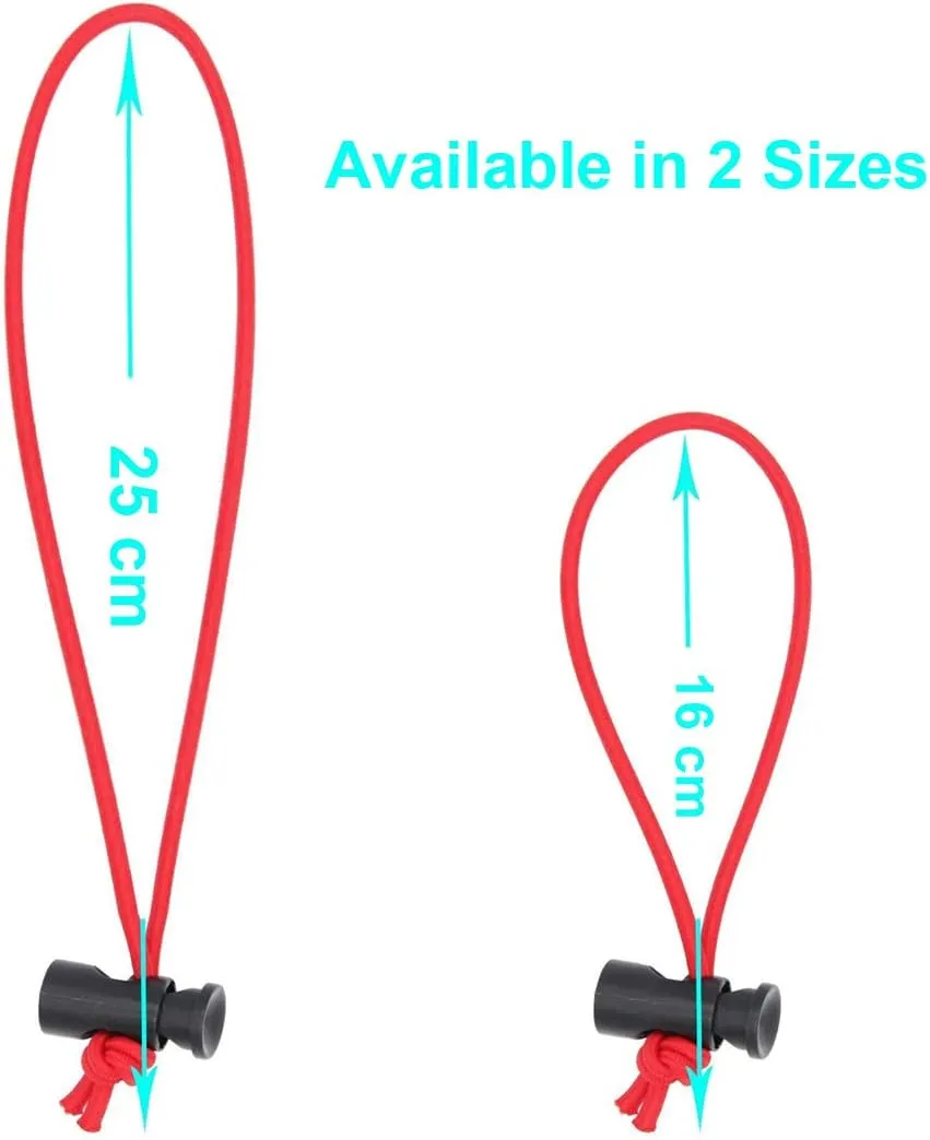 Foto&Tech Multipurpose Extra Thick Elastic Cable Tie and Organizer, Adjustable Cable Strap Toggle Tie, Reusable Tangle Tamer, Cable Management for Cord and Cable (10x 16CM, Red)