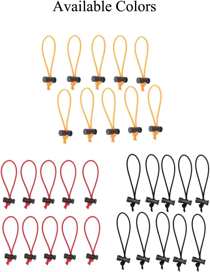 Foto&Tech Multipurpose Extra Thick Elastic Cable Tie and Organizer, Adjustable Cable Strap Toggle Tie, Reusable Tangle Tamer, Cable Management for Cord and Cable (10x 16CM, Red)