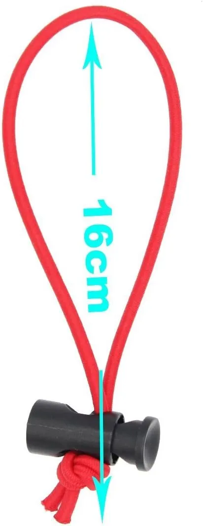 Foto&Tech Multipurpose Extra Thick Elastic Cable Tie and Organizer, Adjustable Cable Strap Toggle Tie, Reusable Tangle Tamer, Cable Management for Cord and Cable (10x 16CM, Red)