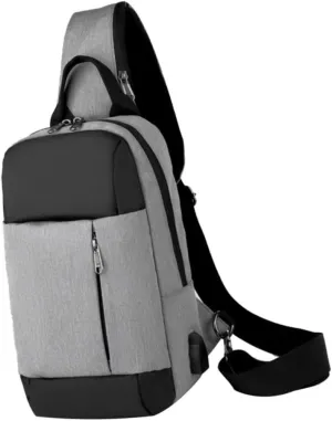 FRCOLOR 1pc Men Crossbody Chest Bag Durable Mini Sling Bag with Zipper Design and Charging Port for Outdoor Use Lightweight Fanny Pack for Essentials for Hands Convenience