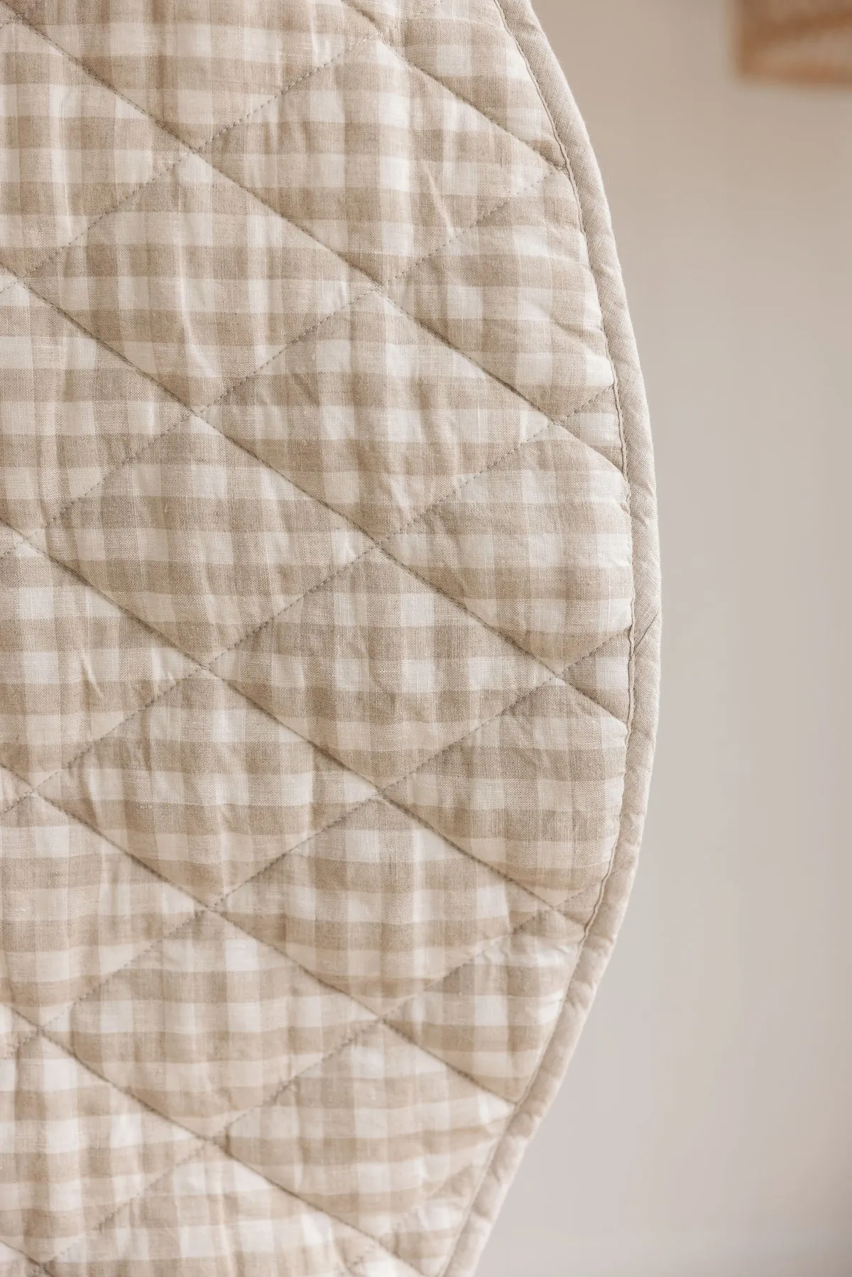 French Linen Playmat - Oat & Gingham