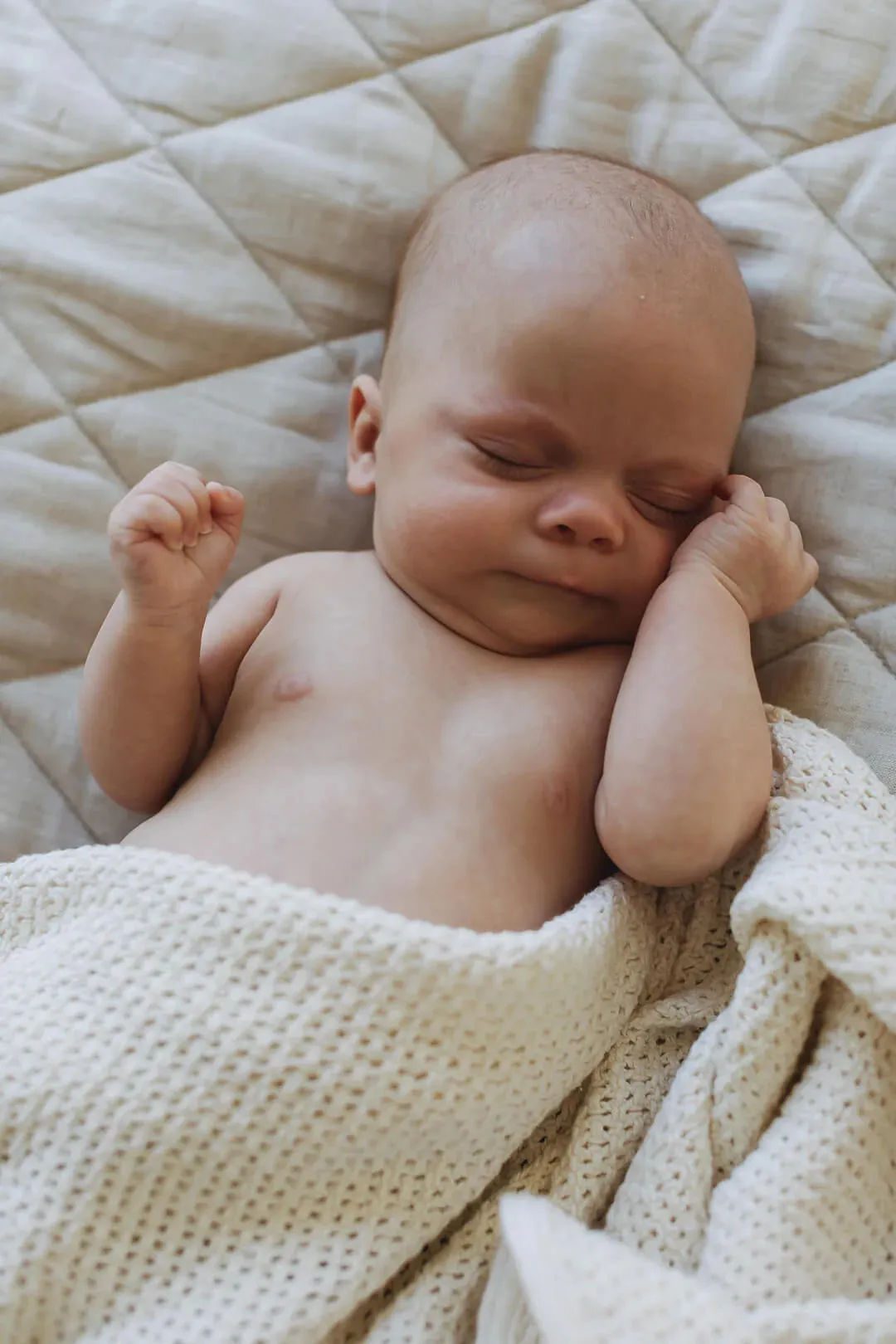 French Linen Playmat - Oat & Gingham