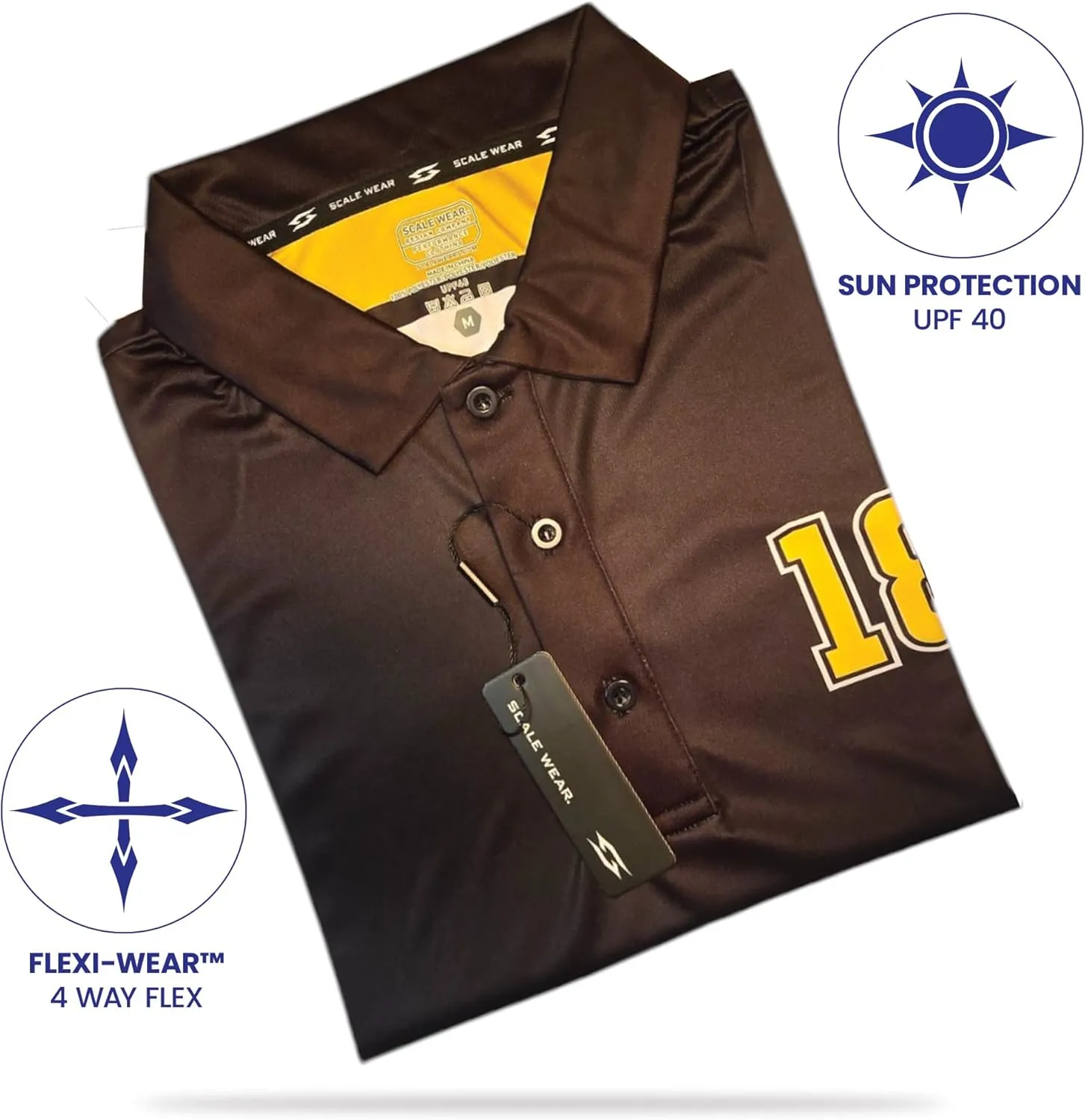 Funny Golf Polo Men Shirts - Short Sleeve UPF Quick Dry Fit Performance Moisture Wicking Stretch Crazy Summer Casual Tropical