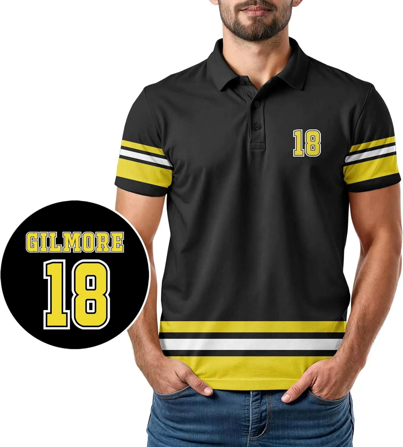 Funny Golf Polo Men Shirts - Short Sleeve UPF Quick Dry Fit Performance Moisture Wicking Stretch Crazy Summer Casual Tropical