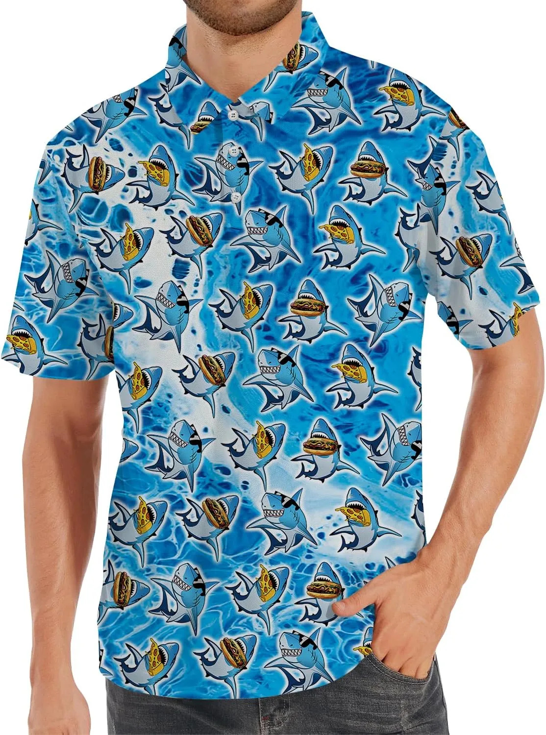 Funny Golf Shirts for Men,Funny Golf Polos for Men Short Sleeve,Mens 70s 80s Outfit Funny Hawaiian Golf Shirt