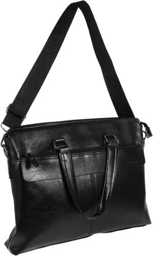 Gadpiparty Pu Leather Briefcase for Men Fashionable Crossbody Bag Large Capacity Portfolio Outdoor Use