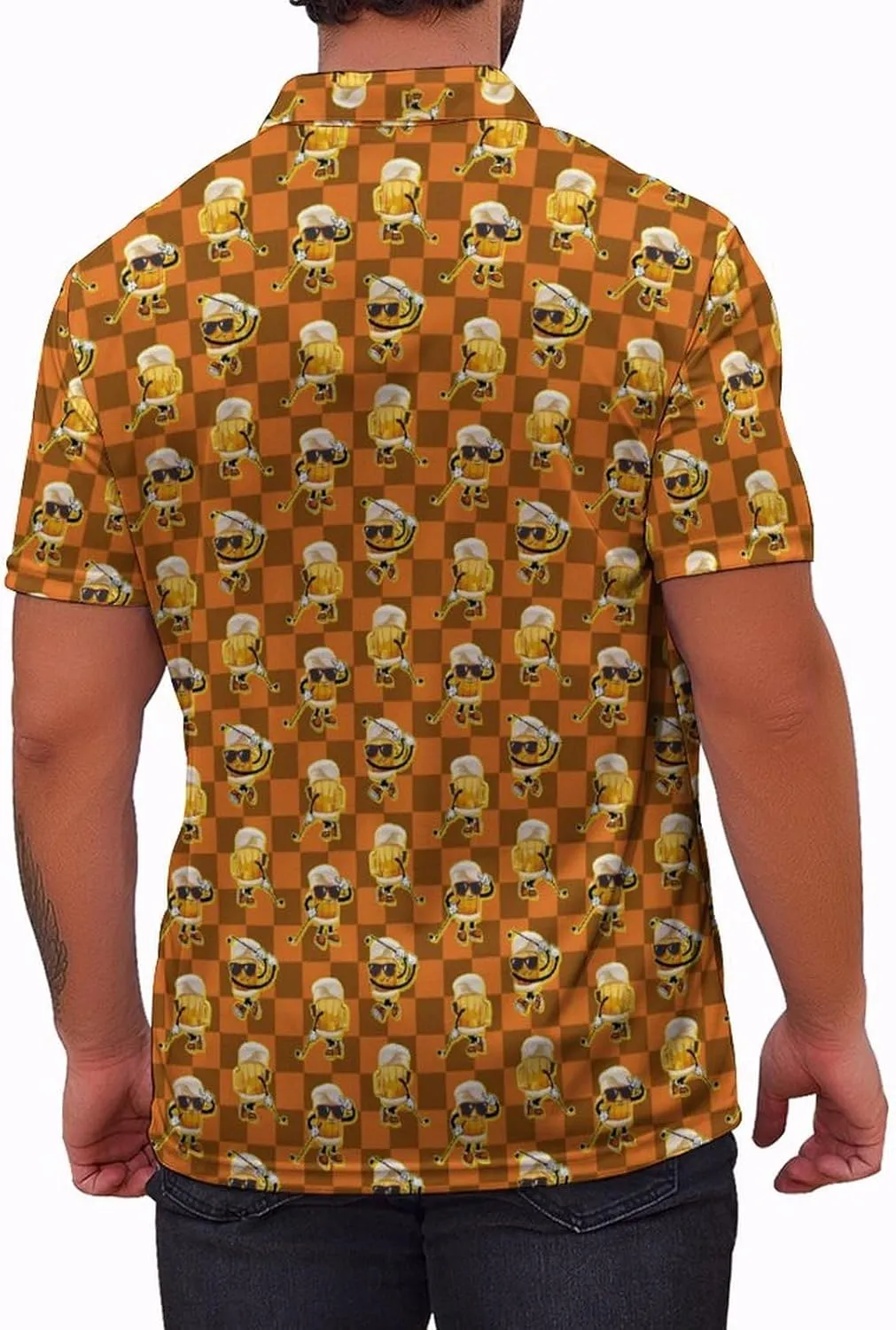 Golf Shirts for Men Funny Polo Short Sleeve Performance Moisture Wicking Quick Dry Mens Hawaiian Polo Shirt