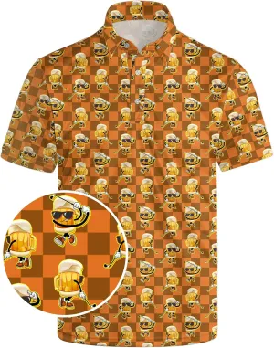 Golf Shirts for Men Funny Polo Short Sleeve Performance Moisture Wicking Quick Dry Mens Hawaiian Polo Shirt