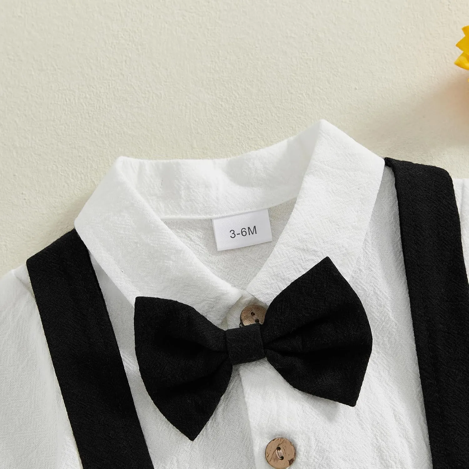 GOOCHEER Newborn Baby Boy Gentleman Outfit Suit Short Sleeve Bowtie Romper Jumpsuit Suspender Shorts Set Summer Dress Clothes