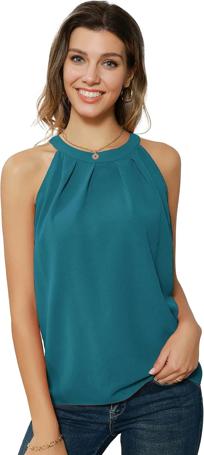 GRACE KARIN Sequin Halter Tops for Women Sleeveless Dressy Sparkle Tank Camisole Tops Party Club Cocktail Vest Shirt