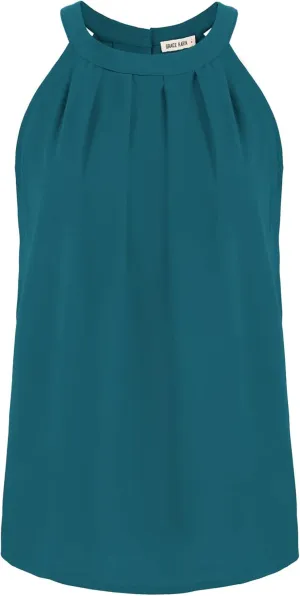 GRACE KARIN Sequin Halter Tops for Women Sleeveless Dressy Sparkle Tank Camisole Tops Party Club Cocktail Vest Shirt
