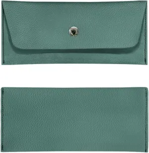 Green Skinny Long Wallet for Womens Casual Lightweight Clutch Bag Cash Purse with Metal Snap Button for Travel Business School Daily Outdoor Use