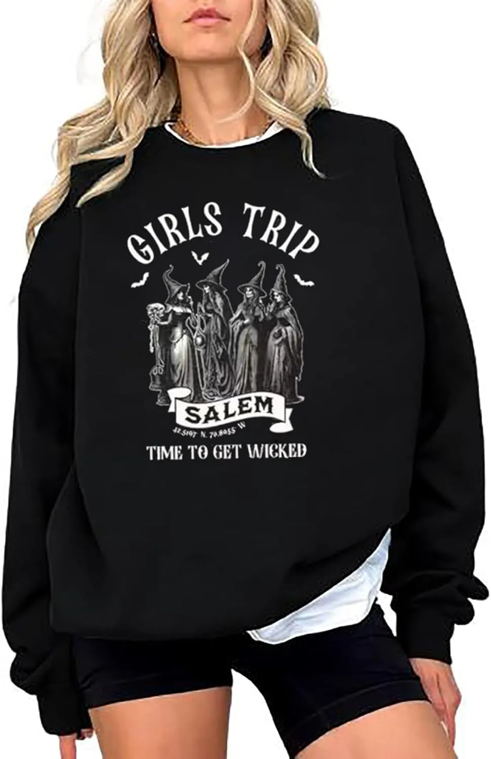 Halloween Sweatshirt - Women & Girls Graphic Pullover Tops
