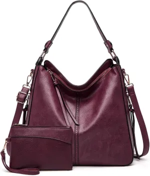 Hobo Bags for Women PU Leather Handbags Ladies Shoulder Bag Crossbody Bag Top Handle Tote Bucket Purse