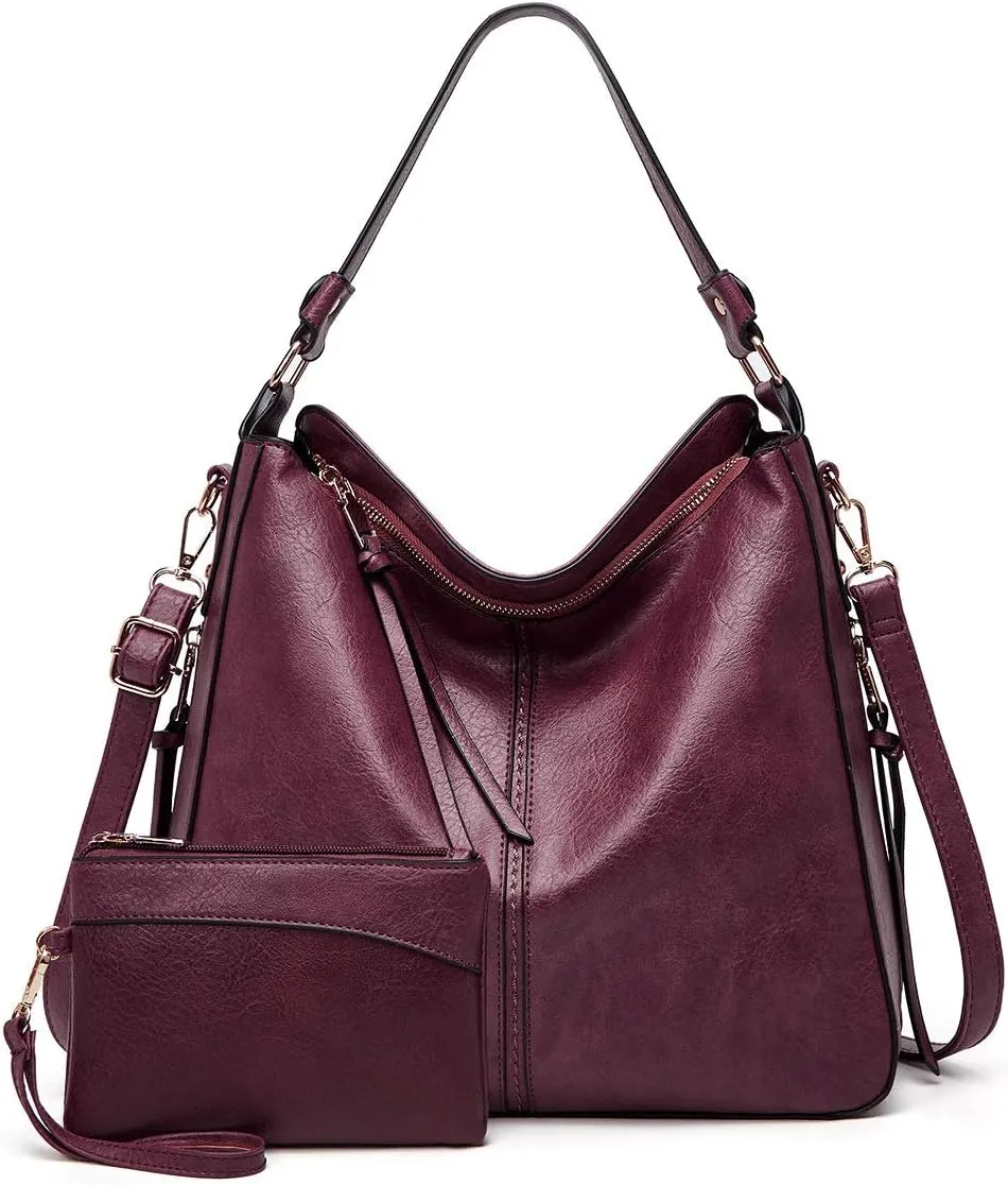 Hobo Bags for Women PU Leather Handbags Ladies Shoulder Bag Crossbody Bag Top Handle Tote Bucket Purse