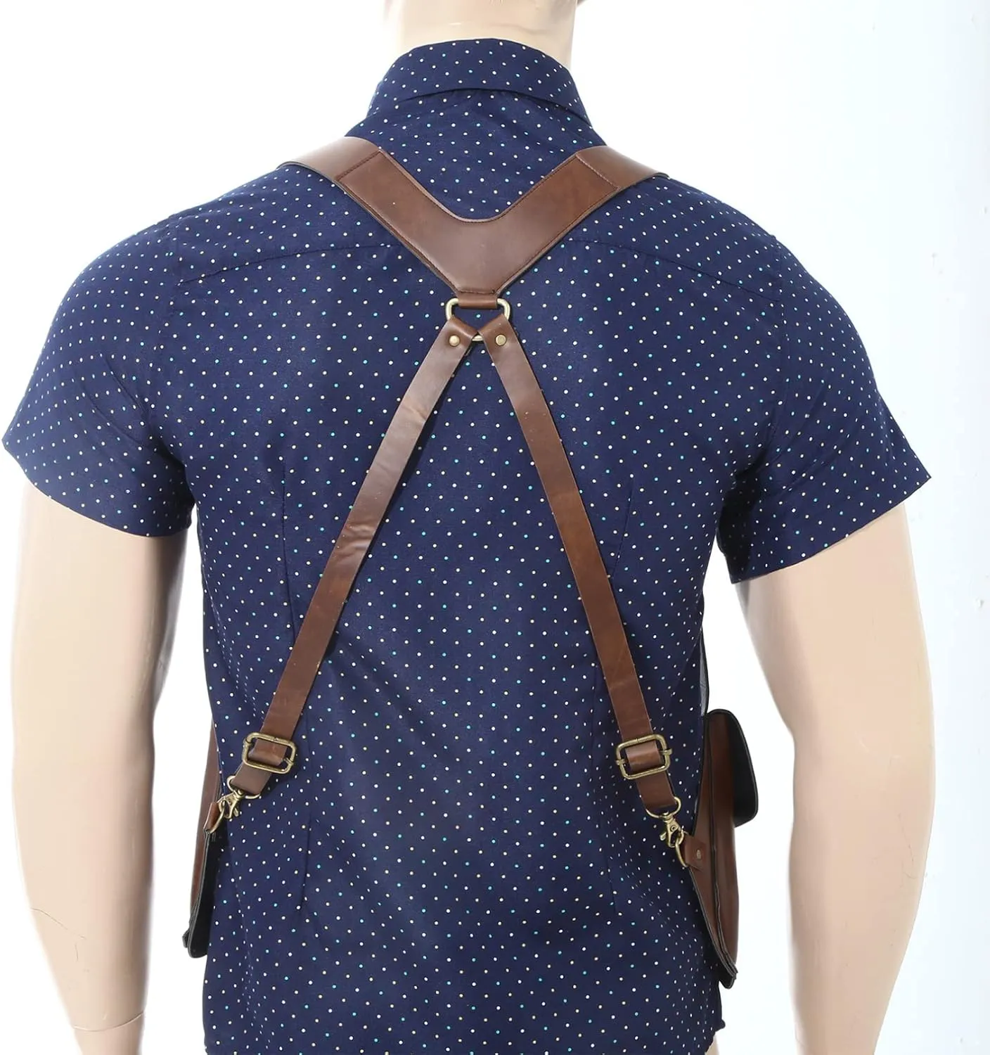 iiniim Women Mens Leather Underarm Shoulder Waist Holster Outdoor Travel Bag Anti-Theft Hidden Underarm Strap Wallet