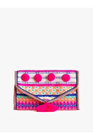 Jen & Co Katleya Patterned Cotton Jewelry Case With Pouch In Multi