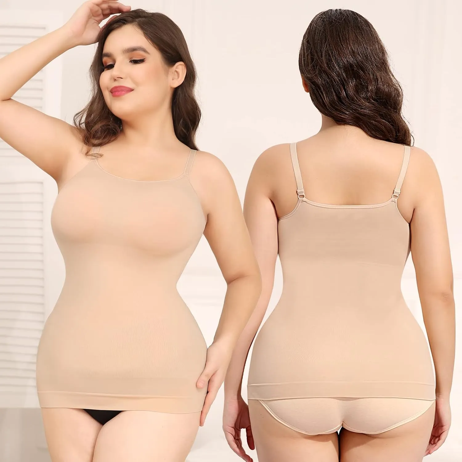 JOYSHAPER Women's Shapewear Camisole with Built in Bra Tummy Control Compression Tank Tops Body Shaper Padded Tanks