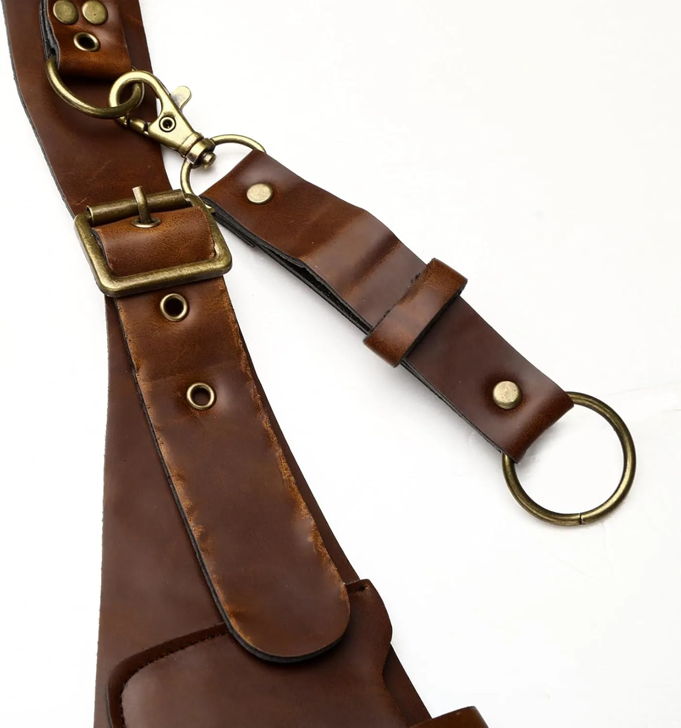 Kaerm Men's PU Leather Underarm Shoulder Waist Bag Strap Wallet for Outdoor