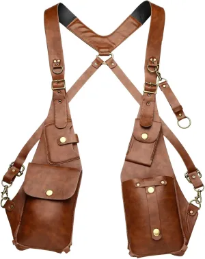 Kaerm Men's PU Leather Underarm Shoulder Waist Bag Strap Wallet for Outdoor