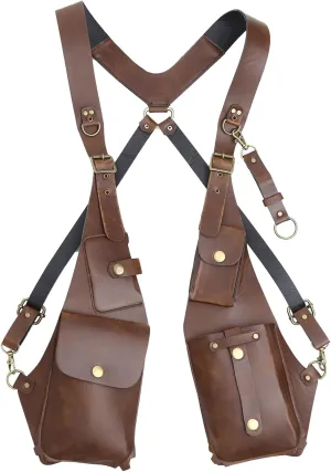 Kaerm Men's PU Leather Underarm Shoulder Waist Bag Strap Wallet for Outdoor