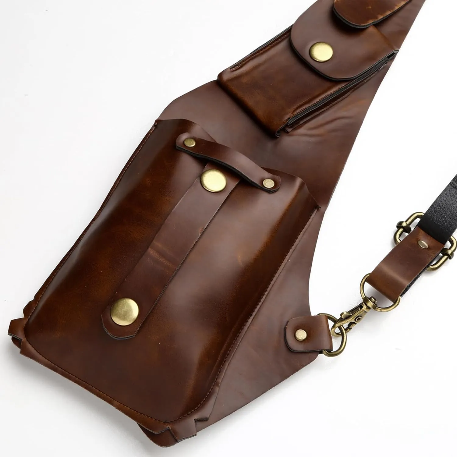 Kaerm Men's PU Leather Underarm Shoulder Waist Bag Strap Wallet for Outdoor