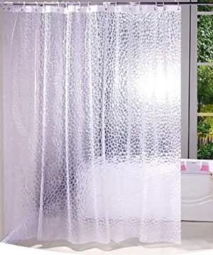 Kuber Industries Shower Curtain & Bathmat Set | Non-Slip Bath mats for Bathroom | Easy-Slide Curtains | Polyester Curtain or Bathmat for Bath Décor | YF104-3T | 18 Pcs Set | Multicolor