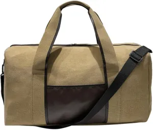 Large Capacity Travel Bag Multifunctional Tote Shoulder Bag for Weekend Trips Business Travel Gym Shopping Durable Khaki Holdall for Outdoor Use