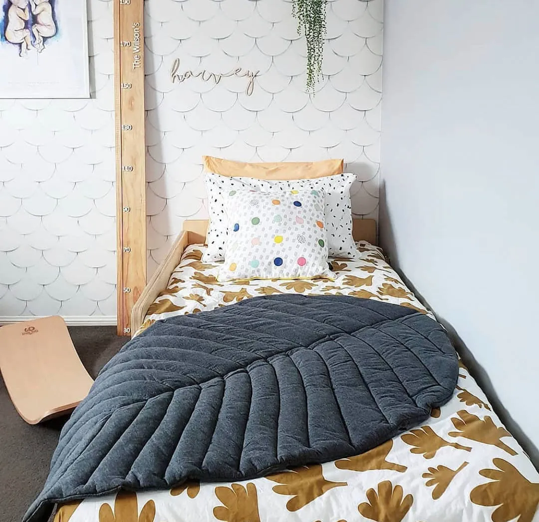 Leaf Cotton Playmat - Grey