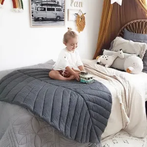 Leaf Cotton Playmat - Grey