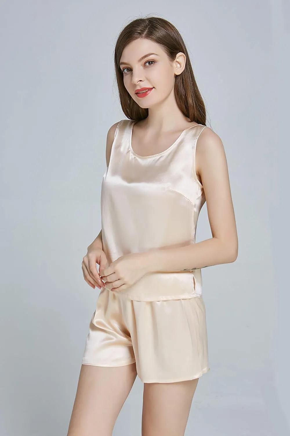 LEPTON (Tank TOP ONLY) Silk Camisoles for Women Tank Tops Ladies Girls Summer Cool Soft