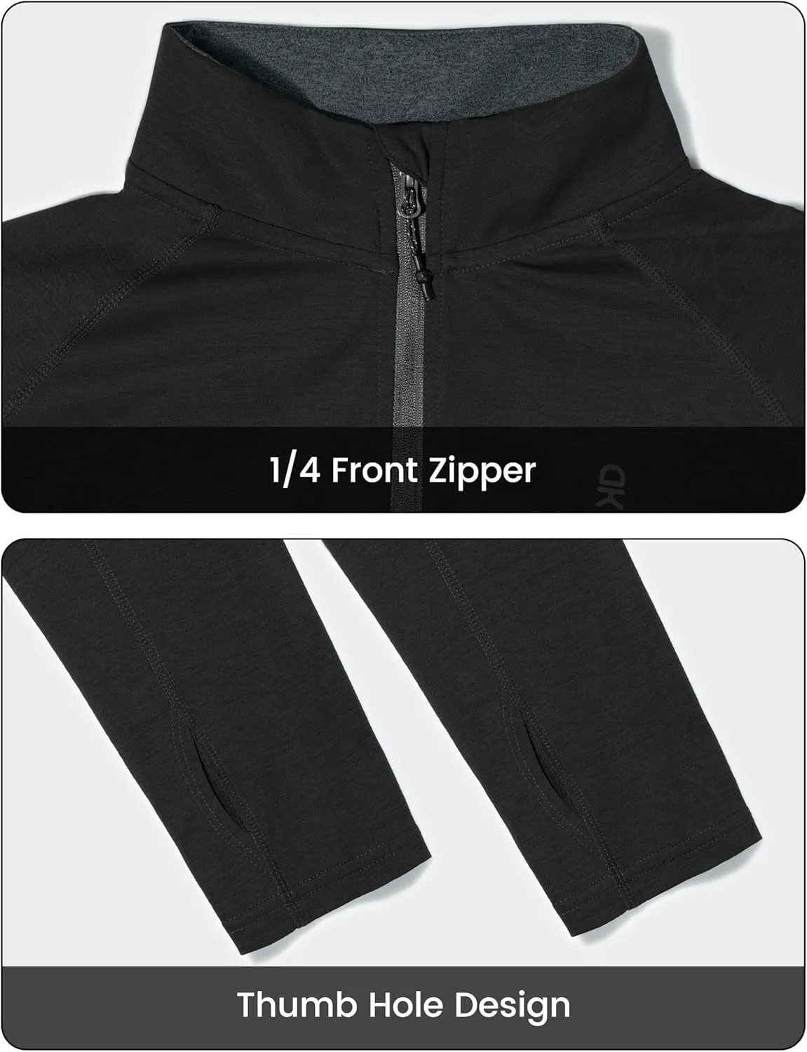 Little Donkey Andy Men's Lightweight Quarter Zip Pullover,UPF 50  Long Sleeve Athletic Shirts for Outdoor Running Golf