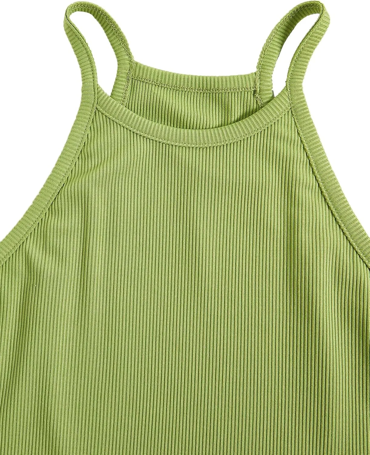 MakeMeChic Women's Casual 4 Pieces Solid Ribbed Knit Crop Tank Tops Vest Pack