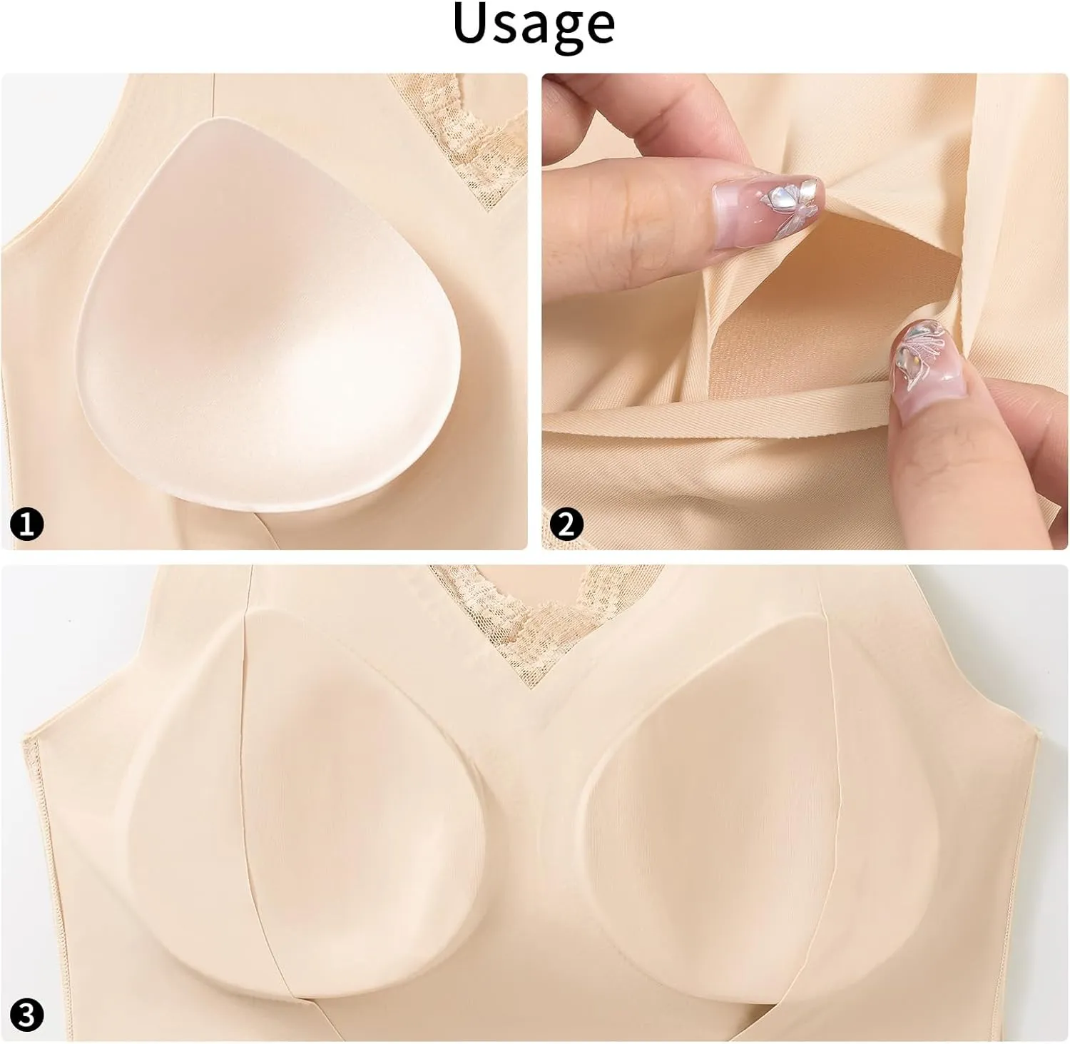 Mastectomy Camisoles with Prosthesis Breast, Women Tank Top with Prosthesis Breast for Post Mastectomy