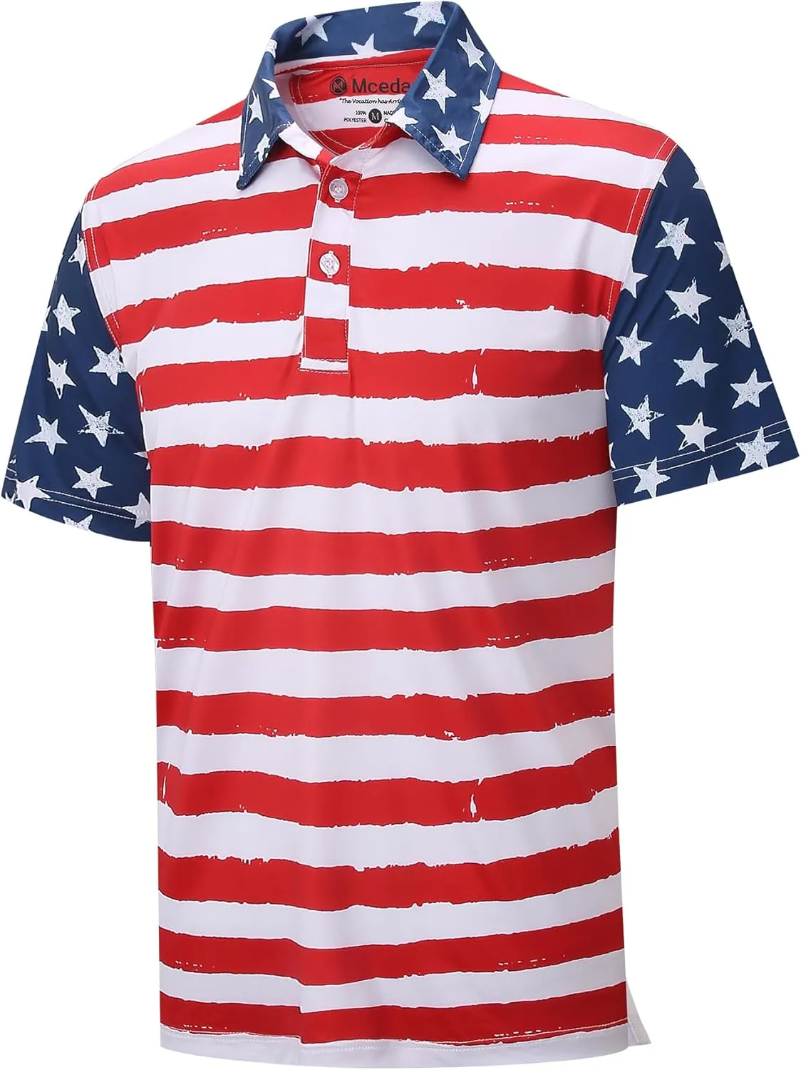 MCEDAR Mens Golf Polo Shirts Dry Fit Short Sleeve Performance Moisture Wicking Hawaiian Floral Print Casual Shirt S-3XL