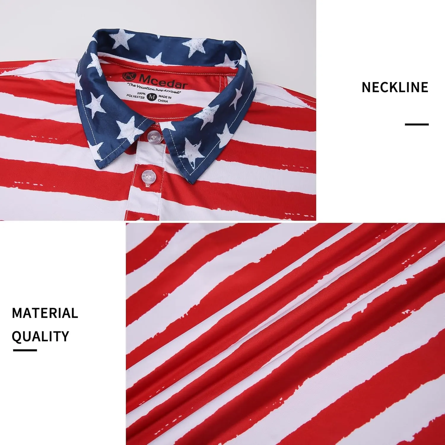 MCEDAR Mens Golf Polo Shirts Dry Fit Short Sleeve Performance Moisture Wicking Hawaiian Floral Print Casual Shirt S-3XL